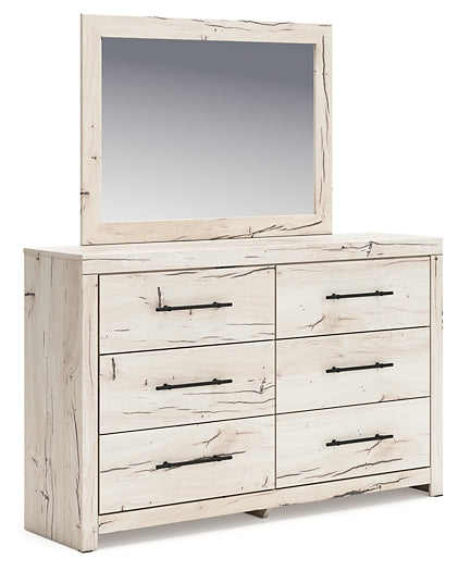 Full Panel Storage Bed with Mirrored Dresser