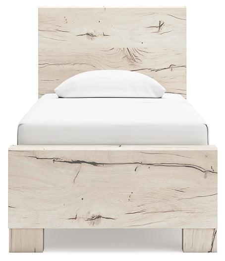Twin Panel Bed with Mirrored Dresser