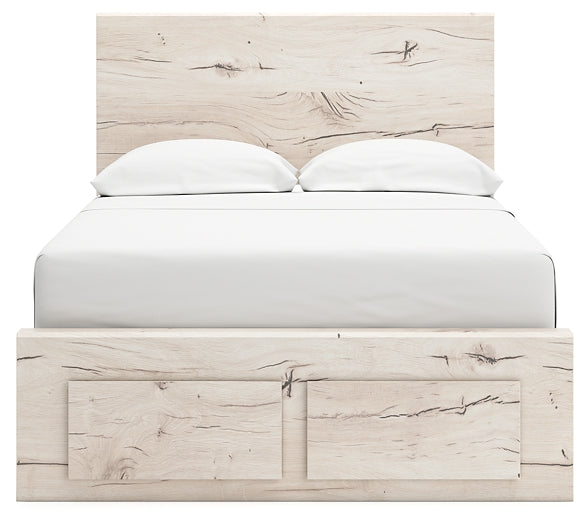 Full Panel Storage Bed with Mirrored Dresser and Nightstand