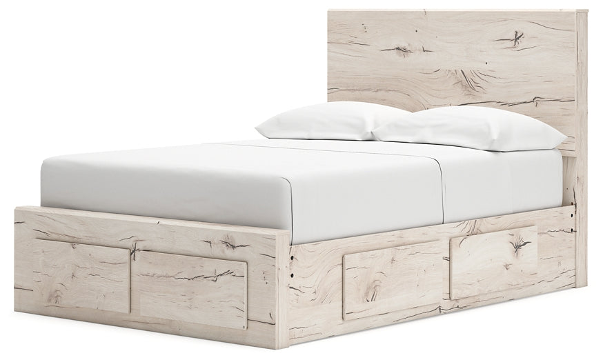 Full Panel Storage Bed with Mirrored Dresser and Nightstand