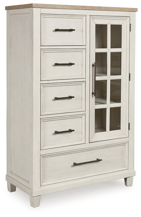 Shaybrock King Panel Bed with Mirrored Dresser and Chest