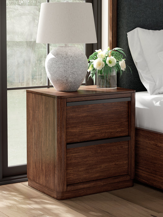 Dilenno Queen Canopy Bed with Mirrored Dresser and Nightstand