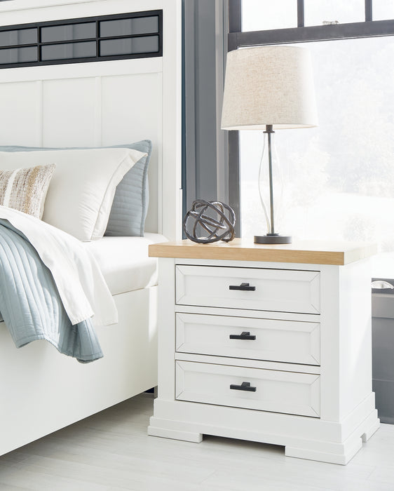 Ashbryn Queen Panel Storage Bed with Mirrored Dresser and Nightstand
