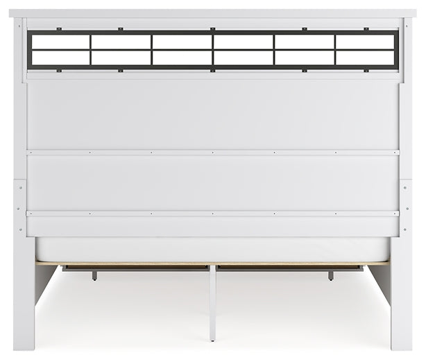 Ashbryn California King Panel Storage Bed with Mirrored Dresser and Chest