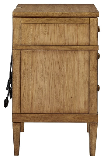 Sharlance Queen Upholstered Panel Bed with Mirrored Dresser and Nightstand