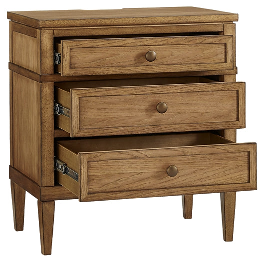 Sharlance Queen Upholstered Panel Bed with Mirrored Dresser and Nightstand