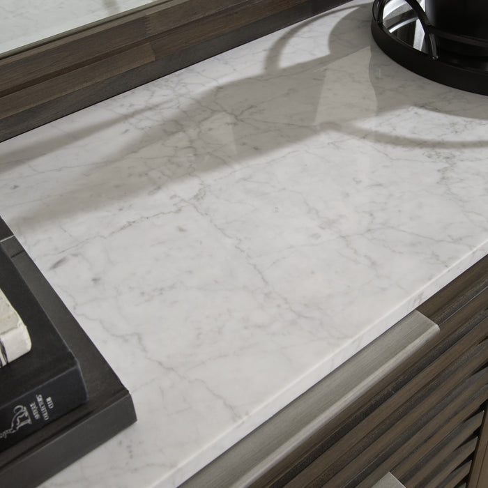 Arkenton King Panel Bed with Mirrored Dresser and Chest