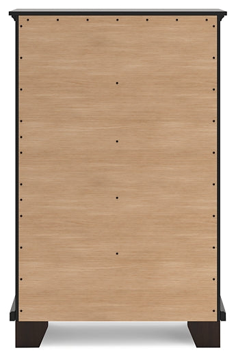 Covetown King Panel Bed with Mirrored Dresser and Chest