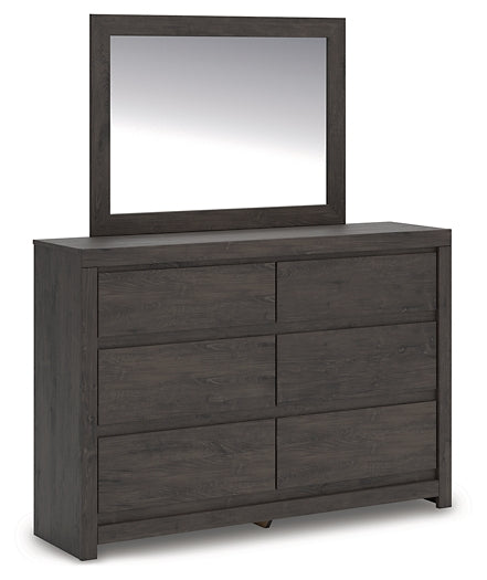 Queen Panel Storage Bed with Mirrored Dresser, Chest and Nightstand
