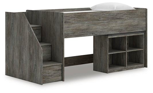 Frandern Twin Loft  Bed with Bookcase Storage