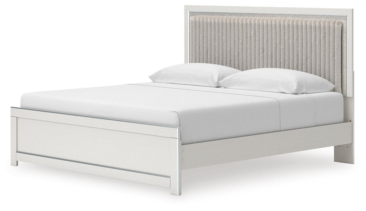Zuraleus King Upholstered Panel Platform Bed