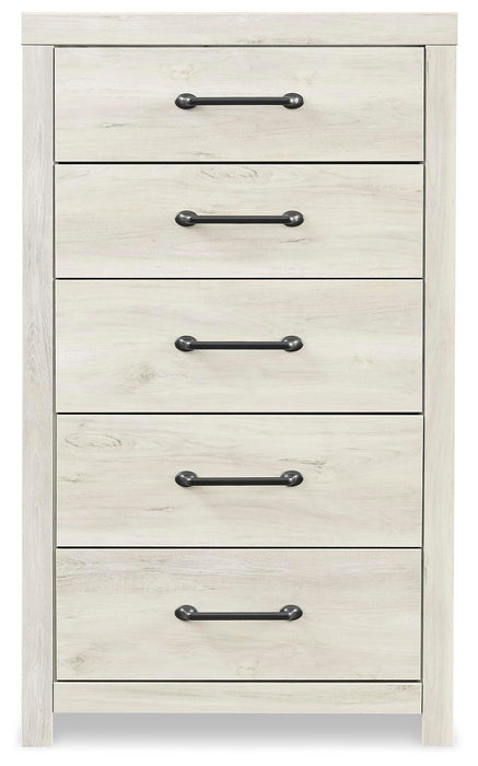 Cambeck King Panel Bed with 4 Storage Drawers with Mirrored Dresser, Chest and Nightstand