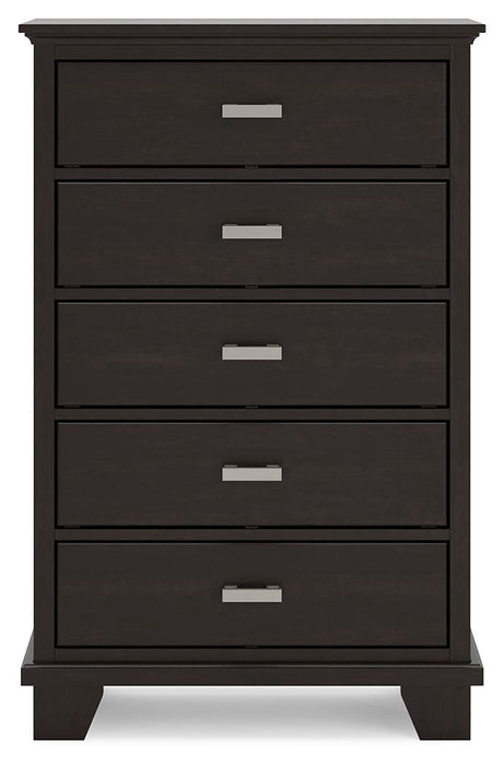 Covetown King Panel Bed, Dresser, Mirror, Chest and Nightstand