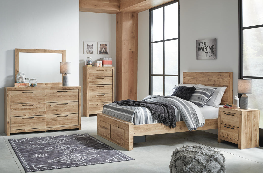 Hyanna Full Panel Storage Bed, Dresser, Mirror, Chest and Nightstand