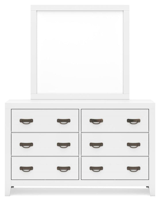 Binterglen Queen Panel Bed with Mirrored Dresser