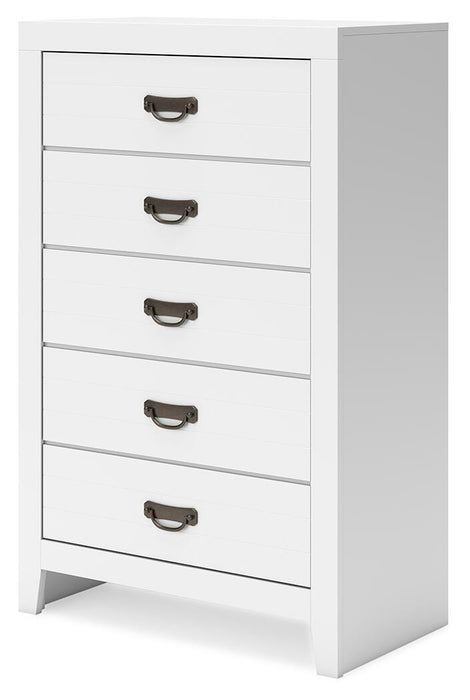 Binterglen Twin Panel Bed, Dresser, Mirror, Chest and Nightstand
