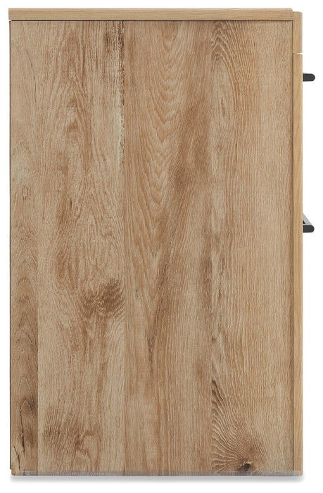 Hyanna Full Panel Bed with 1 Side Storage, Dresser, Mirror, Chest and Nightstand