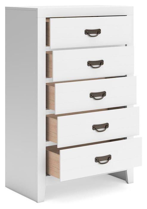 Binterglen Full Panel Bed, Dresser, Mirror, Chest and Nightstand