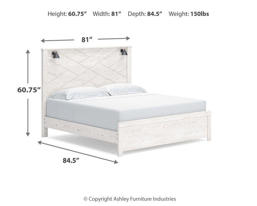Gerridan King Panel Bed with Mirrored Dresser