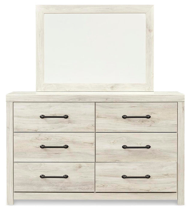Cambeck Full Panel Bed with Mirrored Dresser and Nightstand