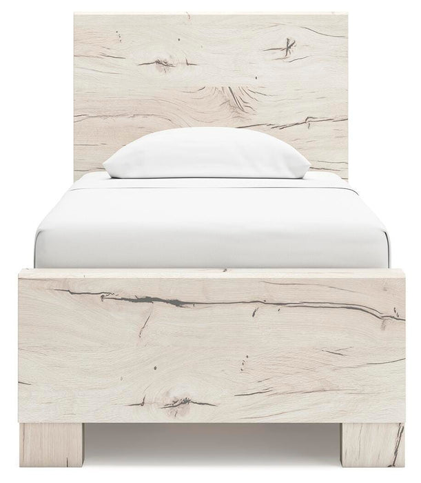 Lawroy Twin Panel Bed with Storage, Dresser and Mirror