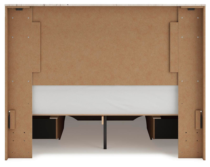 Lawroy Queen Panel Storage Bed, Dresser, Mirror and Nightstand