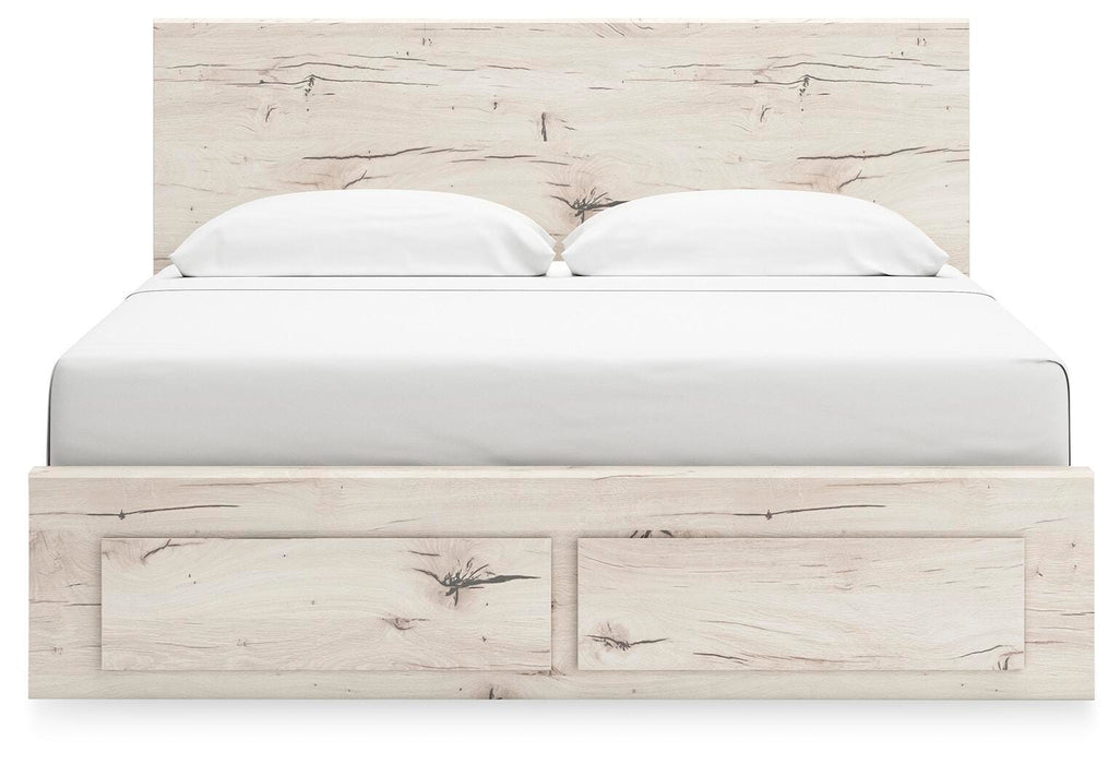 Lawroy King Panel Storage Bed, Dresser, Mirror and Nightstand