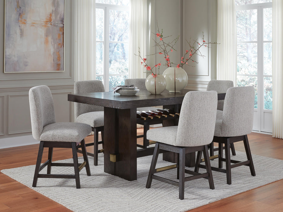 Burkhaus Counter Height Dining Table and 6 Barstools