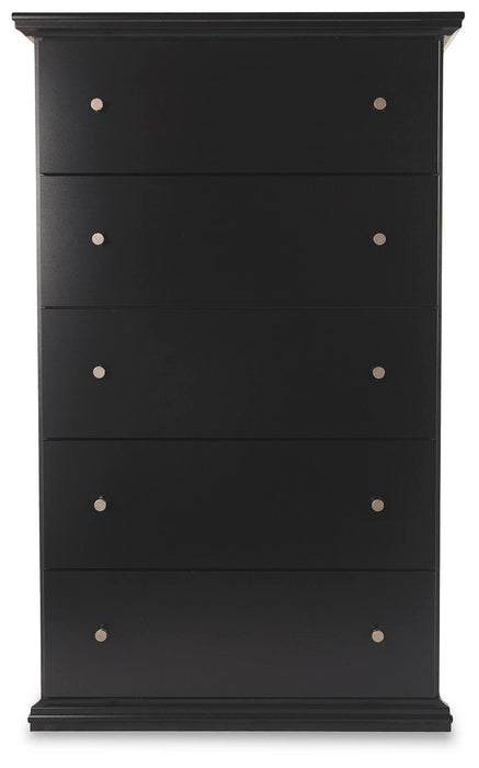 Maribel Full Panel Bed, Dresser, Mirror, Chest and Nightstand