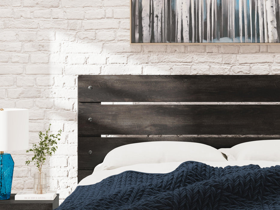 Hollivern King Panel Bed, Dresser, Mirror and Nightstand