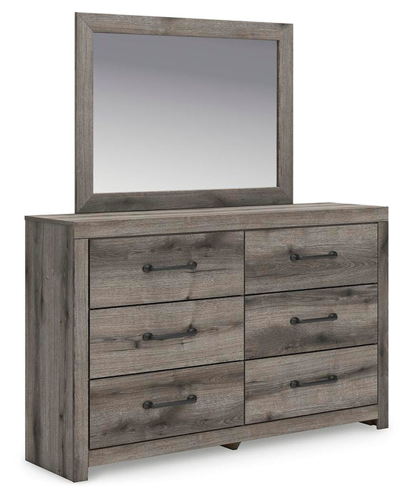 Graystorm Full Panel Bed with Storage, Dresser and Mirror