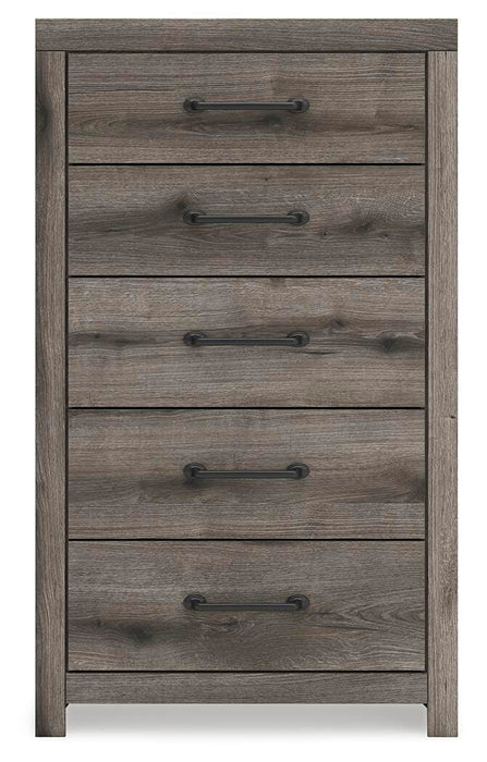 Graystorm Twin Panel Storage Bed, Dresser, Mirror, Chest and Nightstand