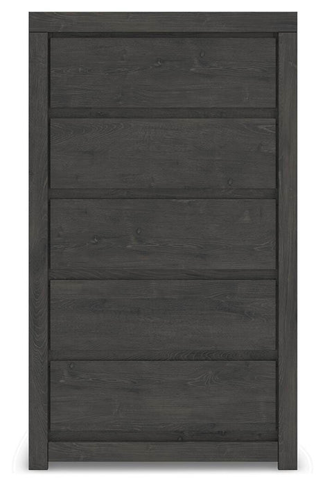 Fraluna Queen Panel Storage Bed, Dresser, Mirror, Chest and Nightstand
