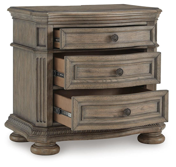 Ardenfield Queen Upholstered Sleigh Bed, Dresser, Mirror and Nightstand