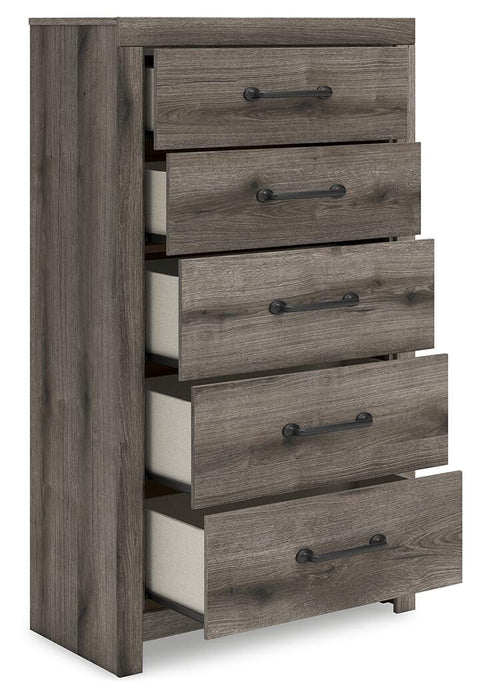 Graystorm Full Panel Bed, Dresser, Mirror, Chest and Nightstand
