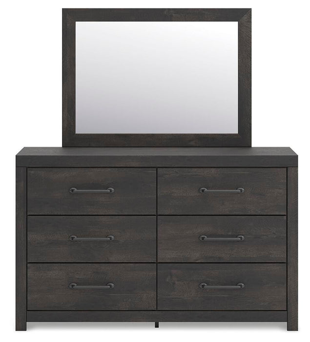 Hollivern Twin Panel Bed with Storage, Dresser, Mirror and Nightstand