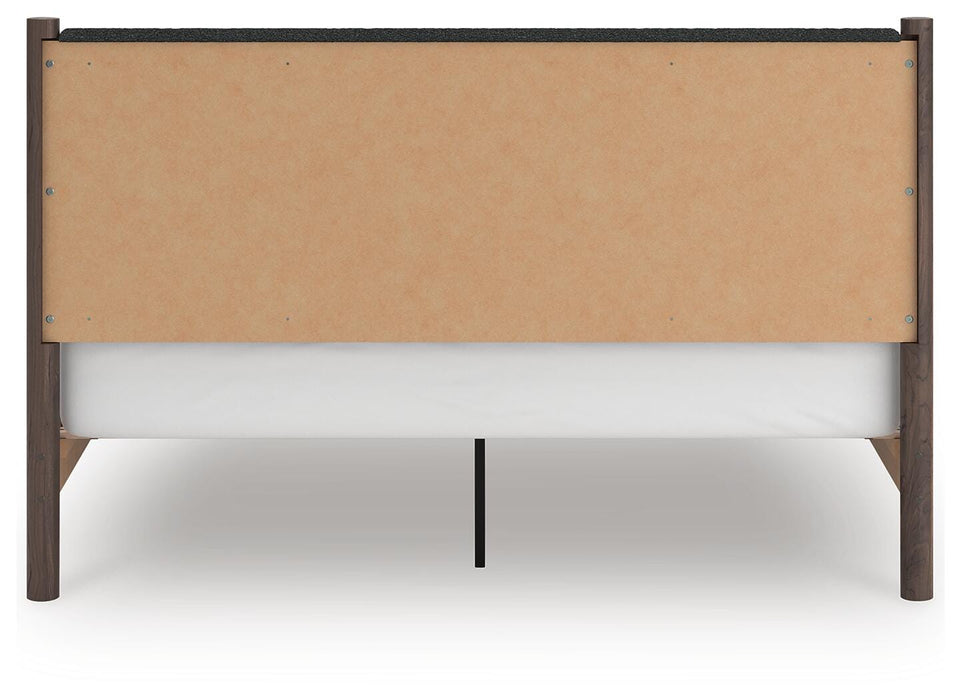 Pamytta King Upholstered Panel Platform Bed, Dresser, Mirror, Chest and Nightstand