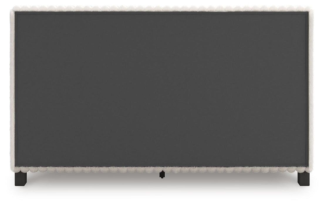 Zuraleus Queen Upholstered Bed, Dresser, Mirror and Nightstand
