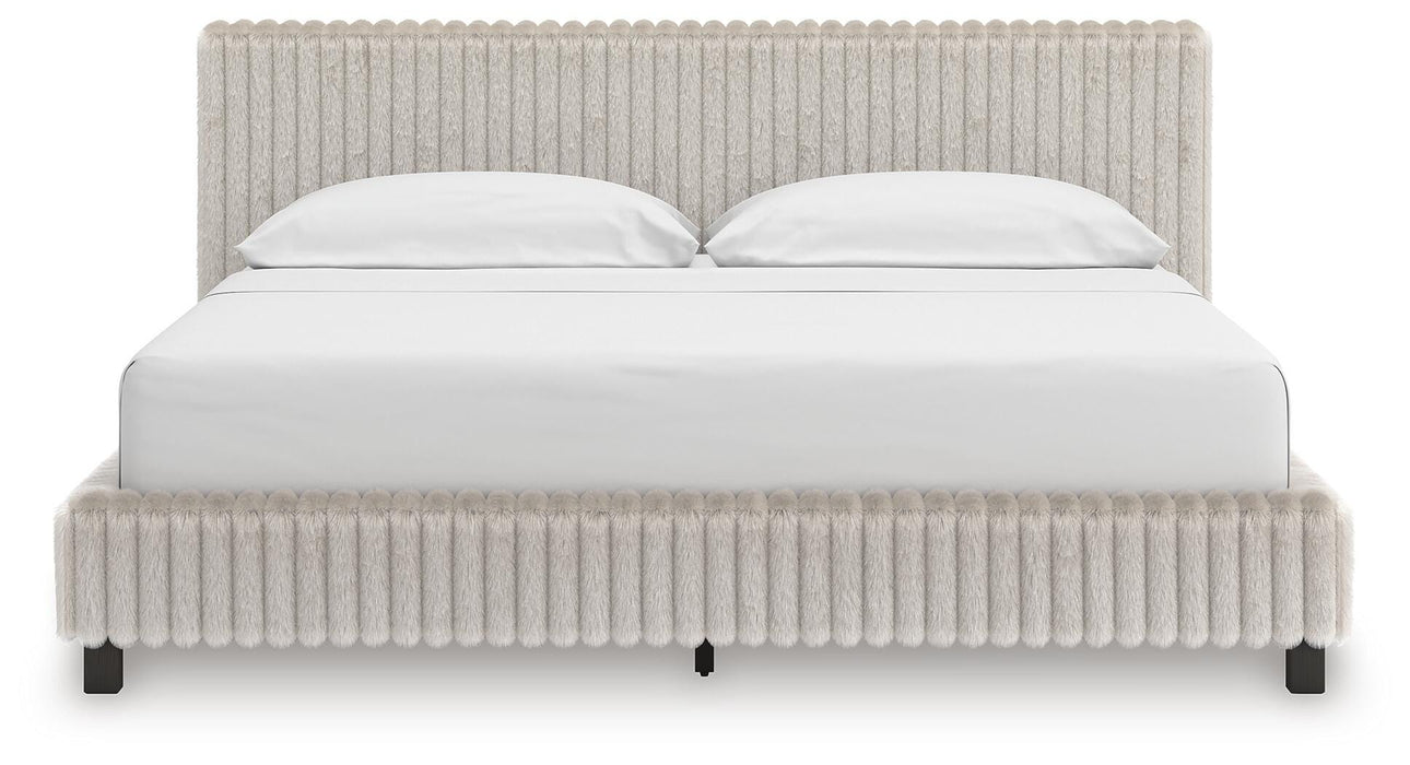 Zuraleus California King Upholstered Bed, Dresser, Mirror, Chest and Nightstand