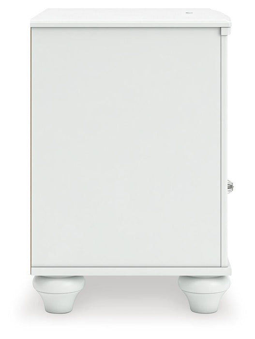 Kozlani Full Upholstered Panel Bed, Dresser, Mirror and Nightstand