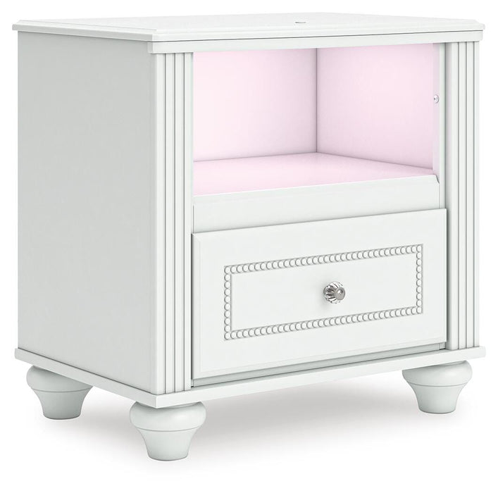 Kozlani Full Upholstered Panel Storage Bed, Dresser, Mirror and Nightstand
