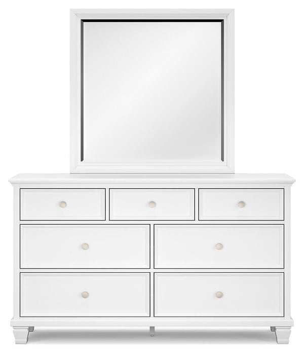 Fortman California King Panel Storage Bed, Dresser, Mirror and Nightstand