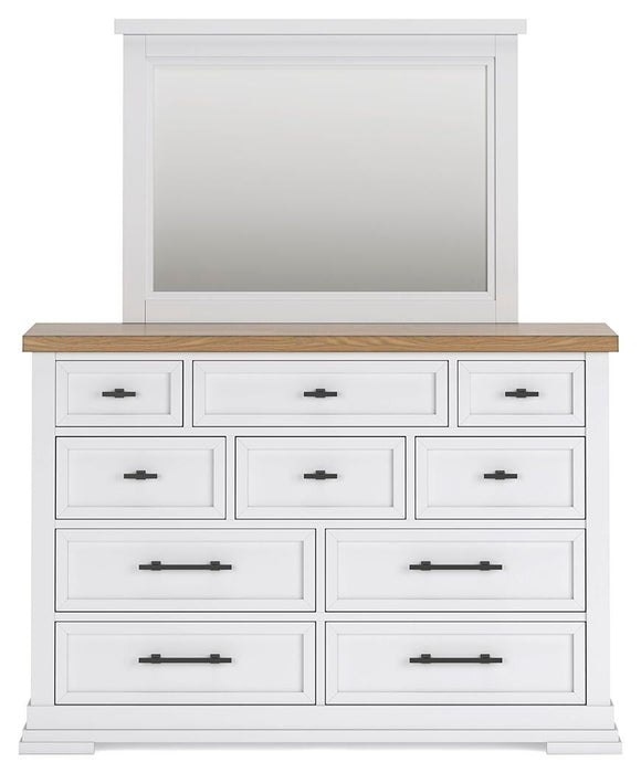 Ashbryn Queen Panel Storage Bed, Dresser, Mirror and Nightstand