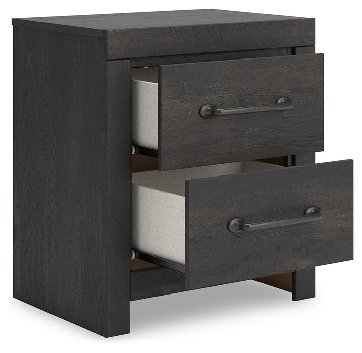 Delmorta Twin Panel Bed with Storage, Dresser, Mirror and Nightstand