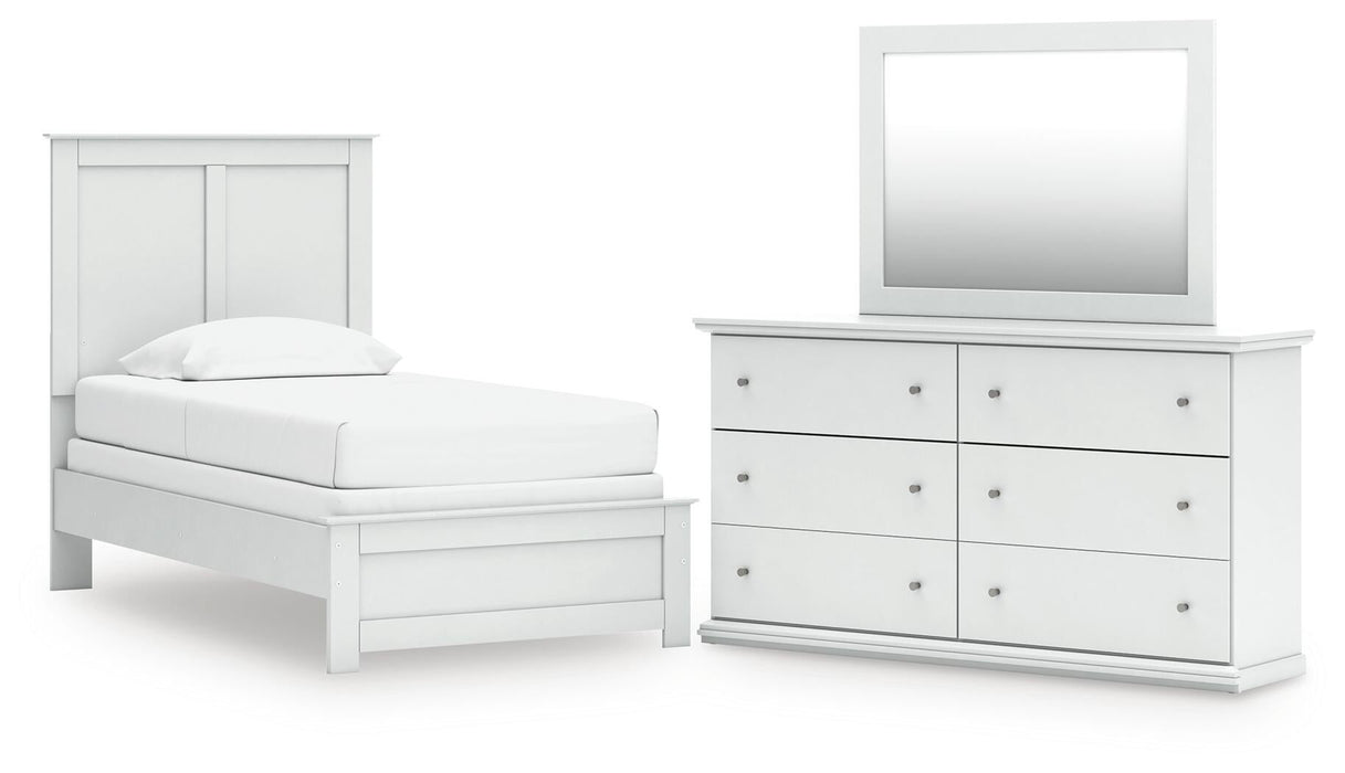 Bostwick Shoals Twin Panel Bed, Dresser and Mirror