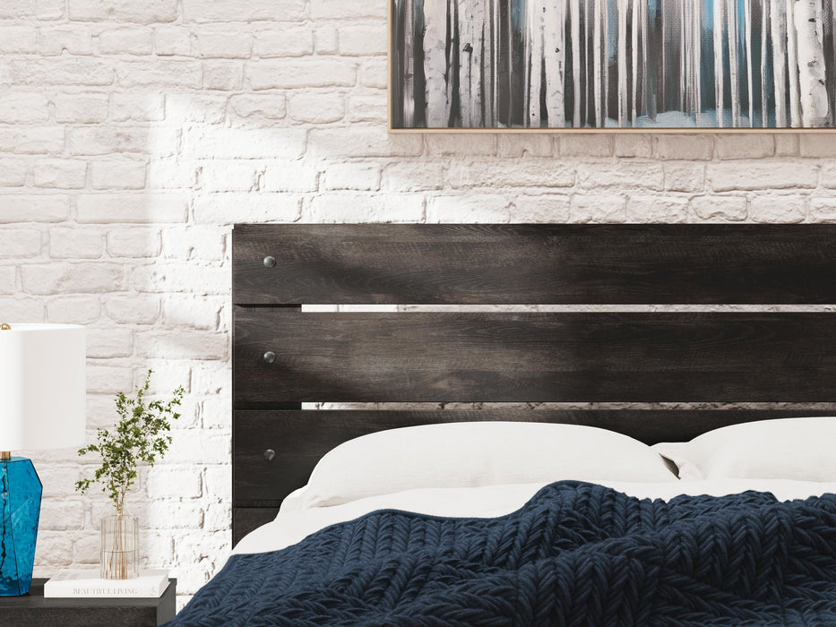 Delmorta King Panel Bed, Dresser and Mirror