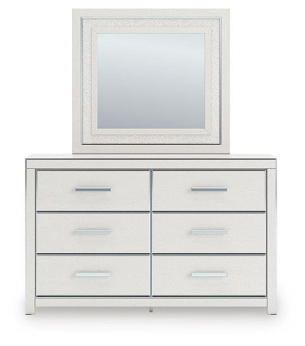 Birmonton Queen Upholstered Panel Platform Storage Bed, Dresser, Mirror and Nightstand