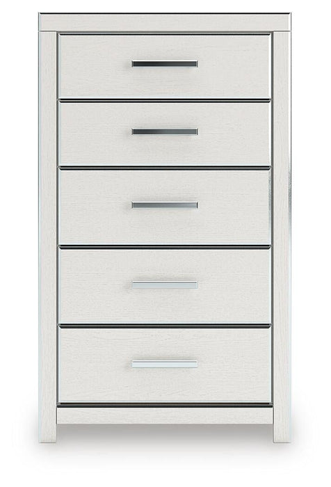 Birmonton Queen Upholstered Panel Platform Bed, Dresser, Mirror and Nightstand