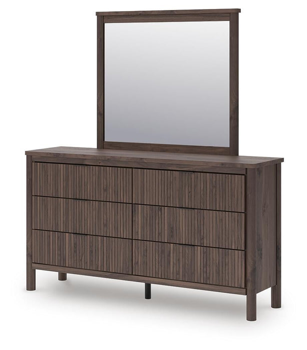 Cadmori Twin Panel Platform Bed, Dresser and Mirror