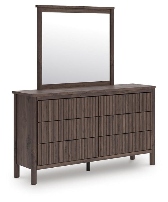 Cadmori Twin Panel Platform Bed, Dresser, Mirror and Nightstand
